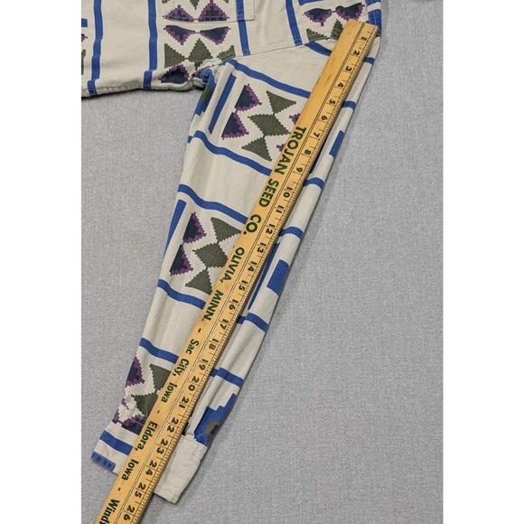 Modern Amusement Hooded Shirt Jacket L Aztec Tribal Cotton Southwest Print - Picture 8 of 8